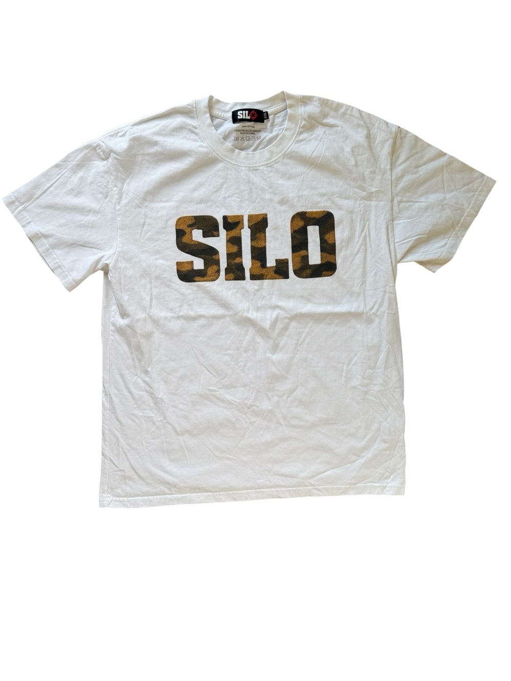 SILO T Shirt Mens 2X White Camo Logo Graphic Tee Cotton Streetwear